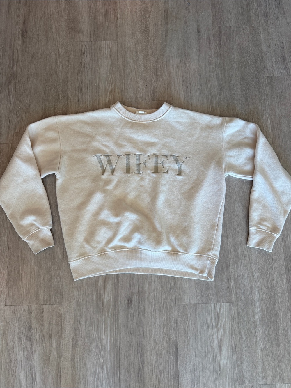 Six Stories Wifey Tan Sweatshirt Small